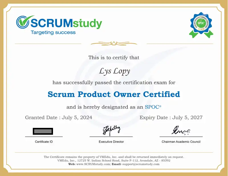 SPOC Sample Certificate